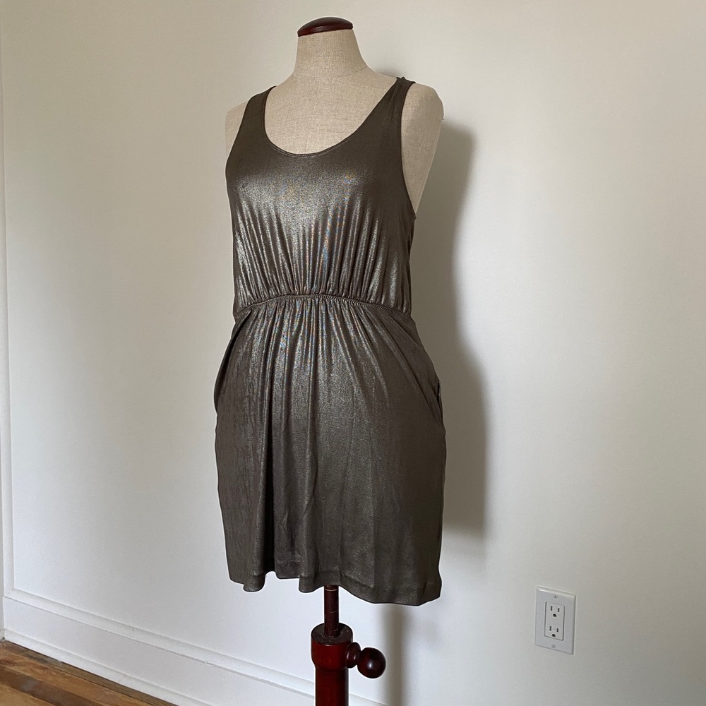 Alexander Wang bronze metallic racerback dress